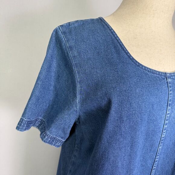 Vintage Original TY Wear Denim Dress, Women's 18W, Short Sleeves, Knee Length - Picture 6 of 14